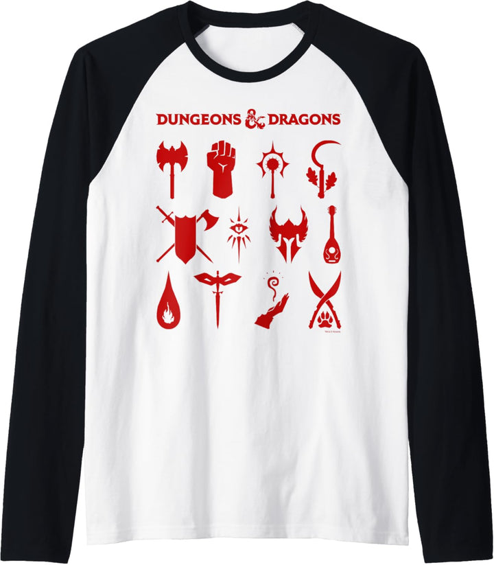 Dungeons & Dragons Classes Icons Red Raglan