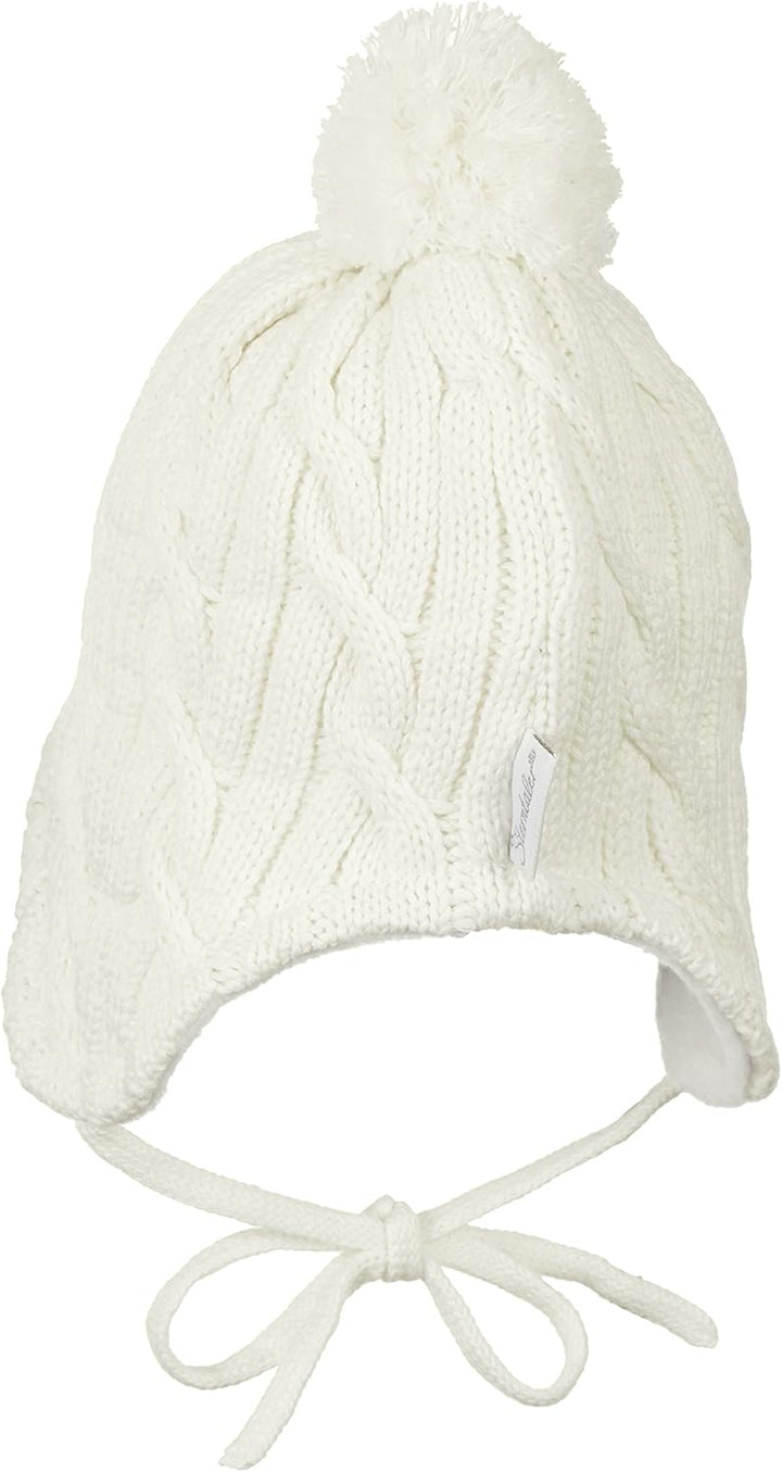 Sterntaler Mütze mit Bommel, Strickmütze mit Bommel Beige 39, Beige 39