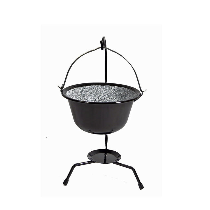 Set Ungaricher Gulaschkessel Emaille 0,8 Liter + Kesselständer Fonduetopf Schokoladenfondue Serviert