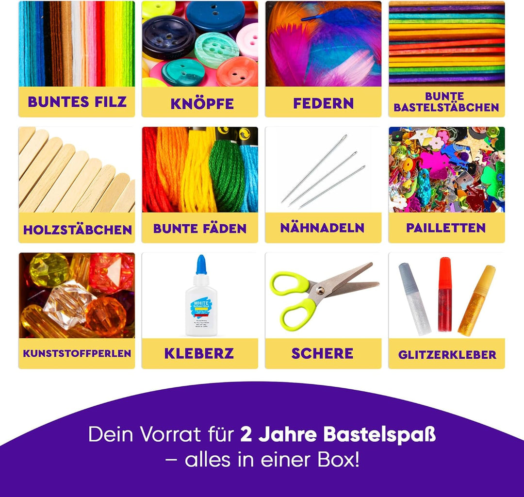 Blue Squid Bastelset für Kinder - 3000+ Teile Bastelbox - Riesiger Bastelwagen für Kinder Bastelbeda