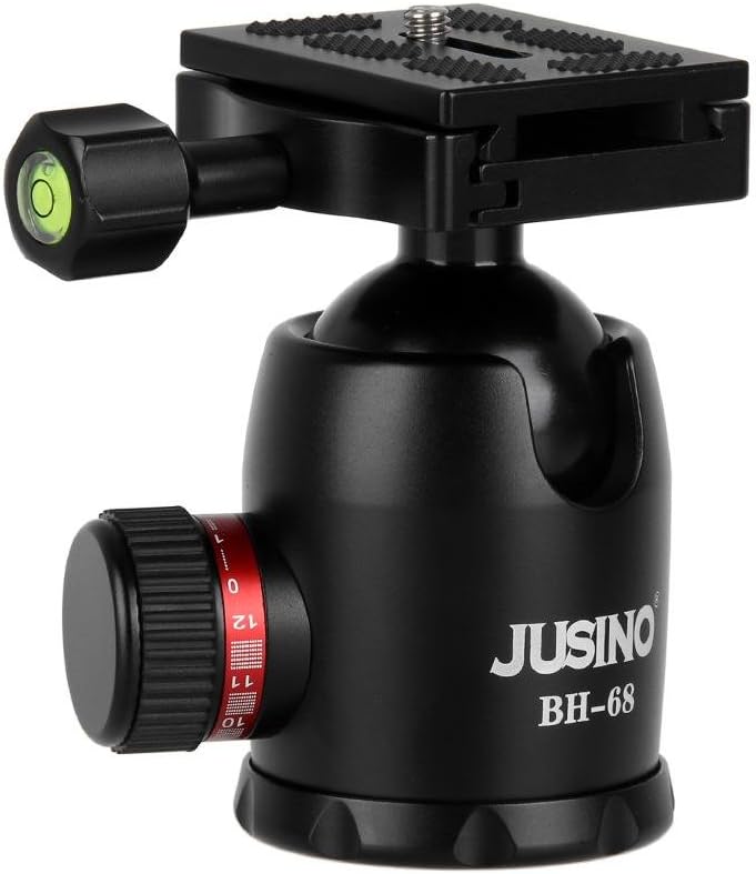 JUSINO BH-68 Kugelkopf Stativkopf aus Aluminium, 15kg Belastbarkeit