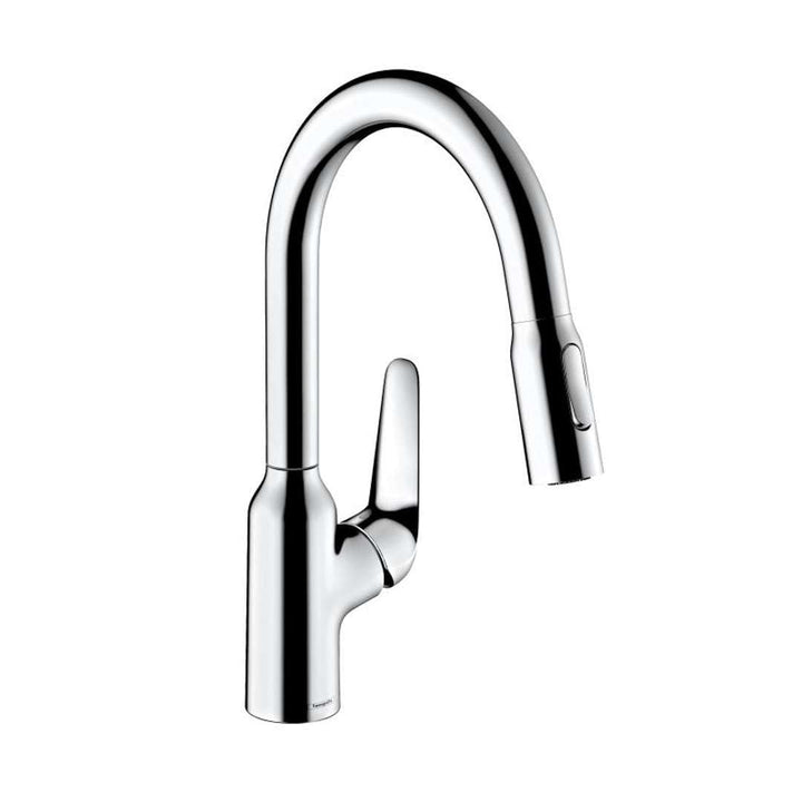 hansgrohe Küchenarmatur (Wasserhahn Küche 360° schwenkbar, ausziehbare Brause mit 2 Strahlarten, hoh