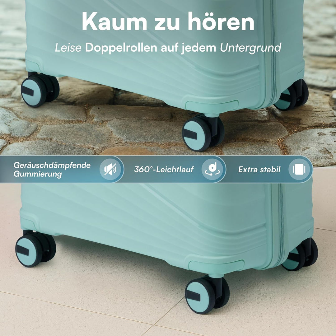 Xonic® Hartschalenkoffer Serie aus Polypropylen mit 360° Doppelrollen & TSA-Schloss – Reisekoffer in