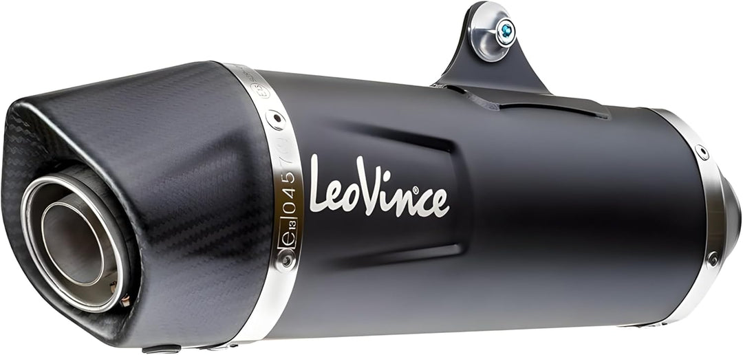 Endschalldämpfer/Auspuffanlage LeoVince SLIP-ON SBK, Edelstahl schwarz, Carbon Kappe, mit Zulassung