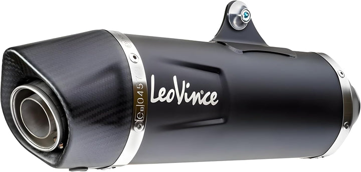 Endschalldämpfer LeoVince SLIP-ON SBK NERO, Edelstahl schwarz, Carbon Kappe, mit Zulassung für Kymco