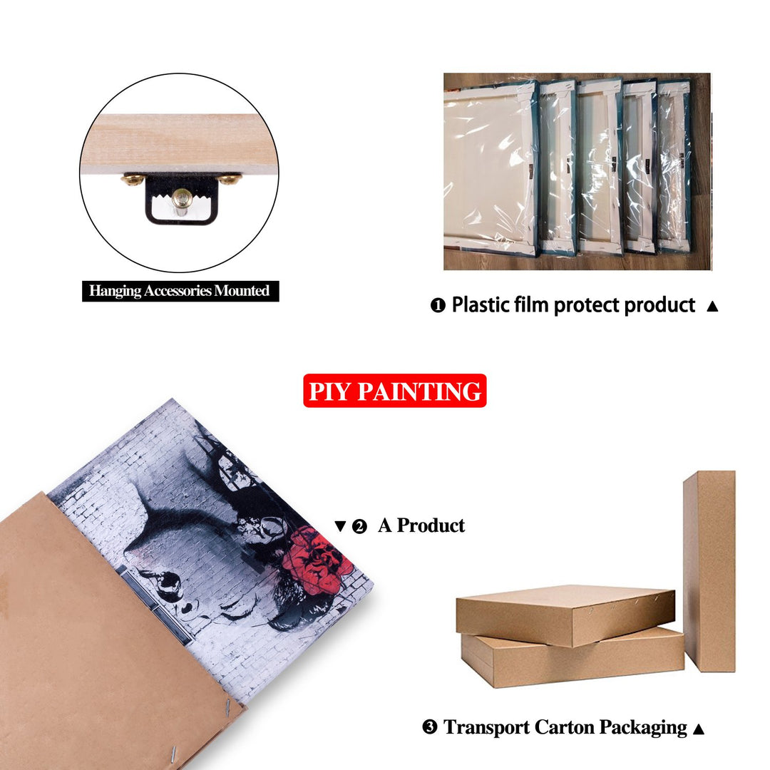 Piy Painting Leinwandbild Bansky Wandbild Life is Beautiful Schreiende Frau Wasserdichte Bilder und