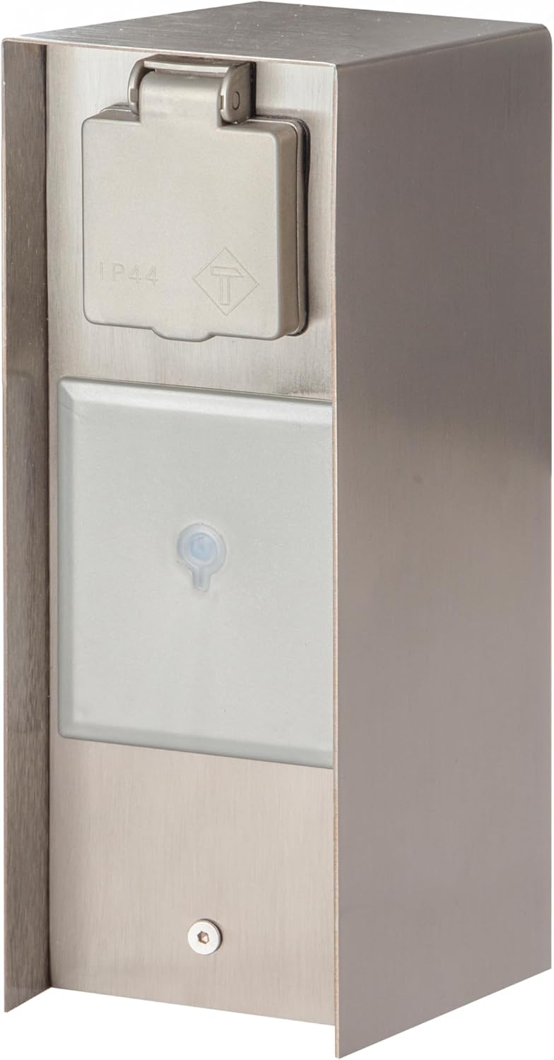 BOLD Orio smarte Aussen-Steckdose-Garten (Steckdosen-Säule) mit 3-Fach Stecker Edelstahl (Smart Home