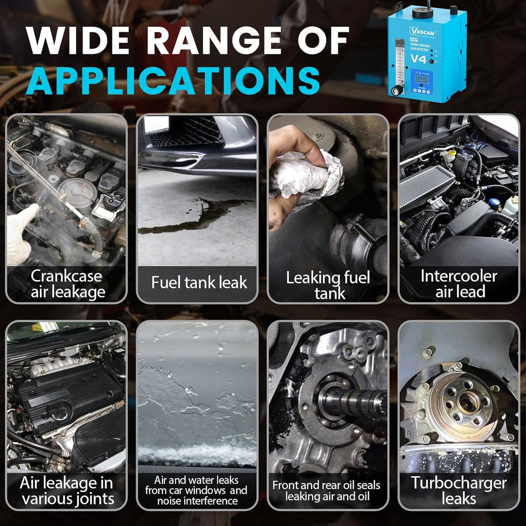 12V Nebelmaschine KFZ Rauchmaschine Lecksuchgerät EVAP mit Digitalem Druckmesser & Luftmengenmesser