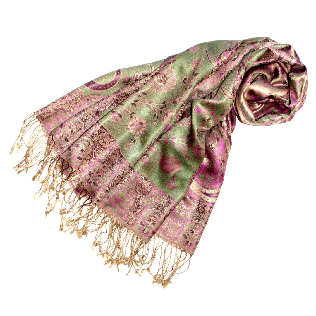Lorenzo Cana Pashmina Schal Schaltuch jacquard gewebt 100% Seide 70 x 190 cm Paisley Seidenschal Sei