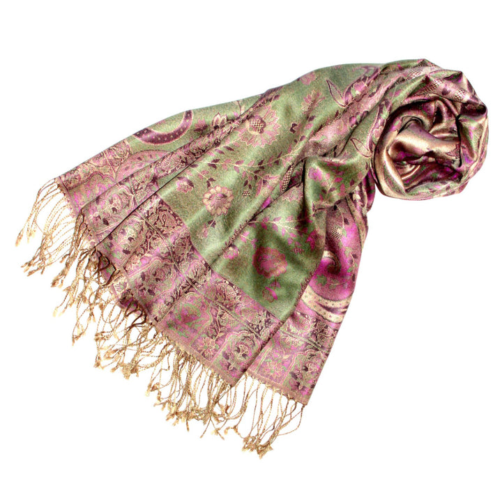 Lorenzo Cana Pashmina Schal Schaltuch jacquard gewebt 100% Seide 70 x 190 cm Paisley Seidenschal Sei