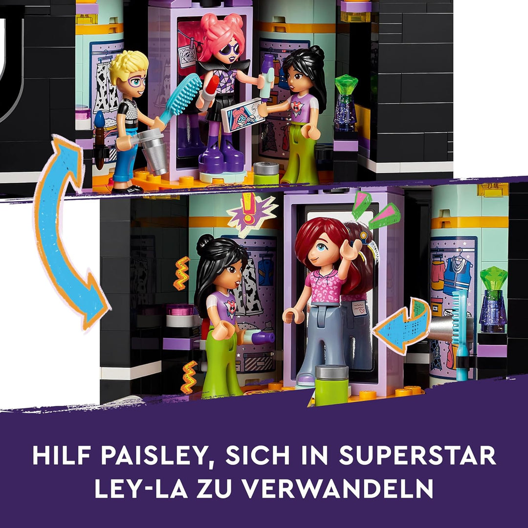 LEGO Friends Popstar-Tourbus, Musik-Set mit LKW-Spielzeug und 4 Figuren, fördert die sozial-emotiona