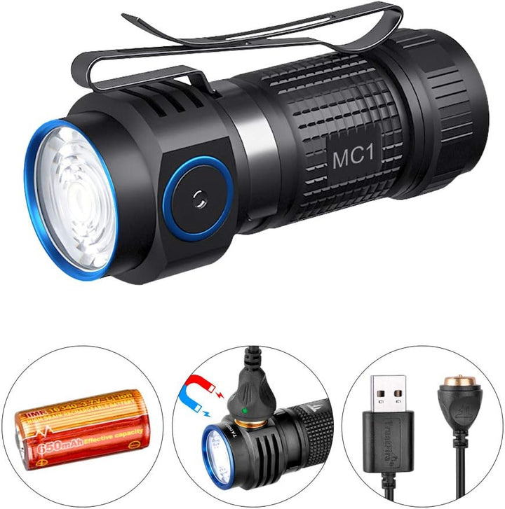 TrustFire MC1 Led Taschenlampe 1000 Lumen Taschenlampe Led Aufladbar 4 Modi EDC Taschenlampe mit Cli