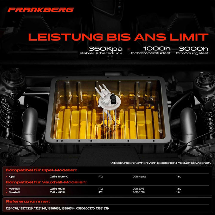 Kraftstoffpumpe Benzinpumpe für Zafira Tourer C MK III P12 1.8L 2011-2020 Benzin 1254078