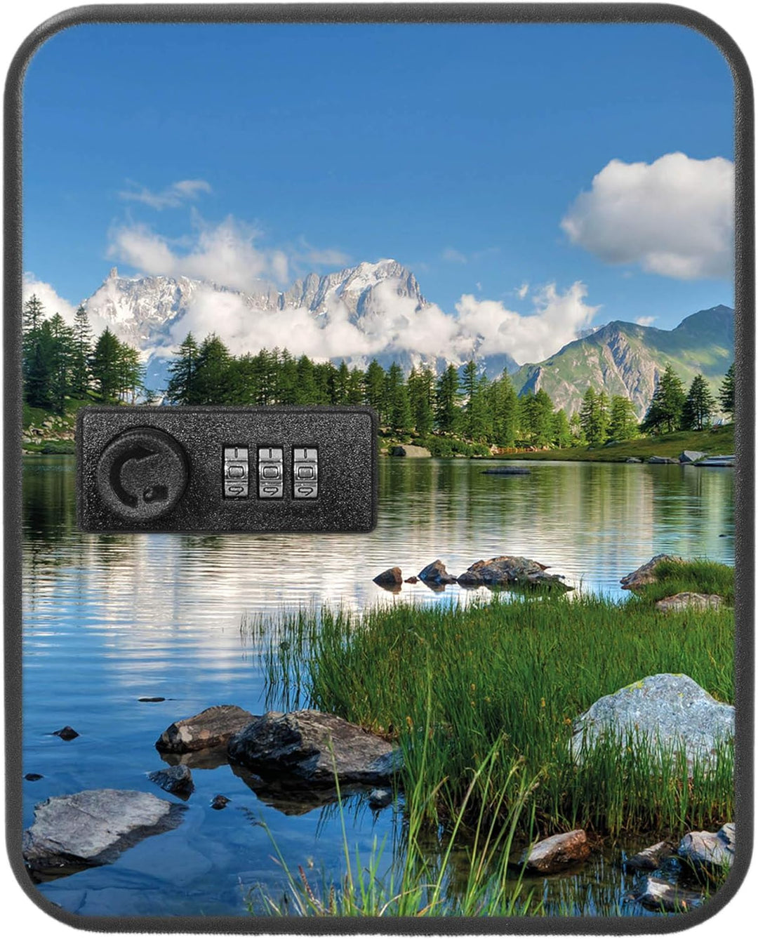 banjado® Burg-Wächter® abschliessbarer Schlüsselkasten mit Motiv Gebirgssee für 20 Schlüssel - Schlü