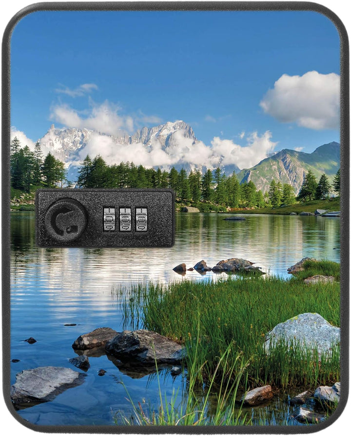 banjado® Burg-Wächter® abschliessbarer Schlüsselkasten mit Motiv Gebirgssee für 20 Schlüssel - Schlü