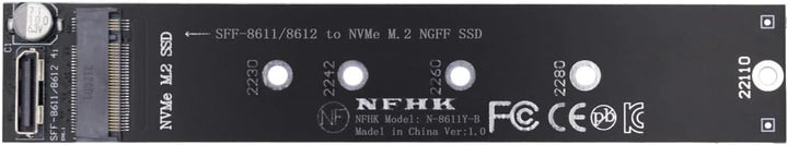 Cablecc Oculink SFF-8612 SFF-8611 auf M.2 Kit NGFF M-Key auf NVME PCIe SSD 2280 22110mm Adapter für