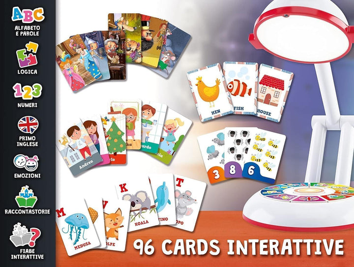 Liscianigiochi 96992 Step Pädagogische Zauberlampe, Kinder 3-6 Jahre, Alphabet und Wörter, Zahlen un