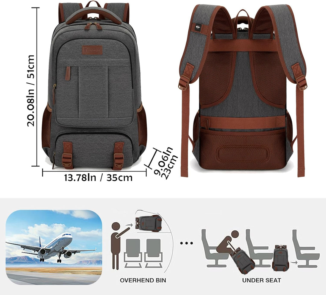 Tzowla Canvas Laptop Rucksack aus Segeltuch,Reise Backpack Tasche Herren und Damen,Arbeit Reiserucks