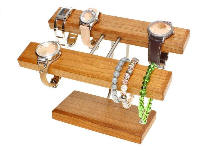 Armband und Uhrenständer bis zu 8Uhren, Kirschbaum Massivholz, Made in Germany 20 cm Breit