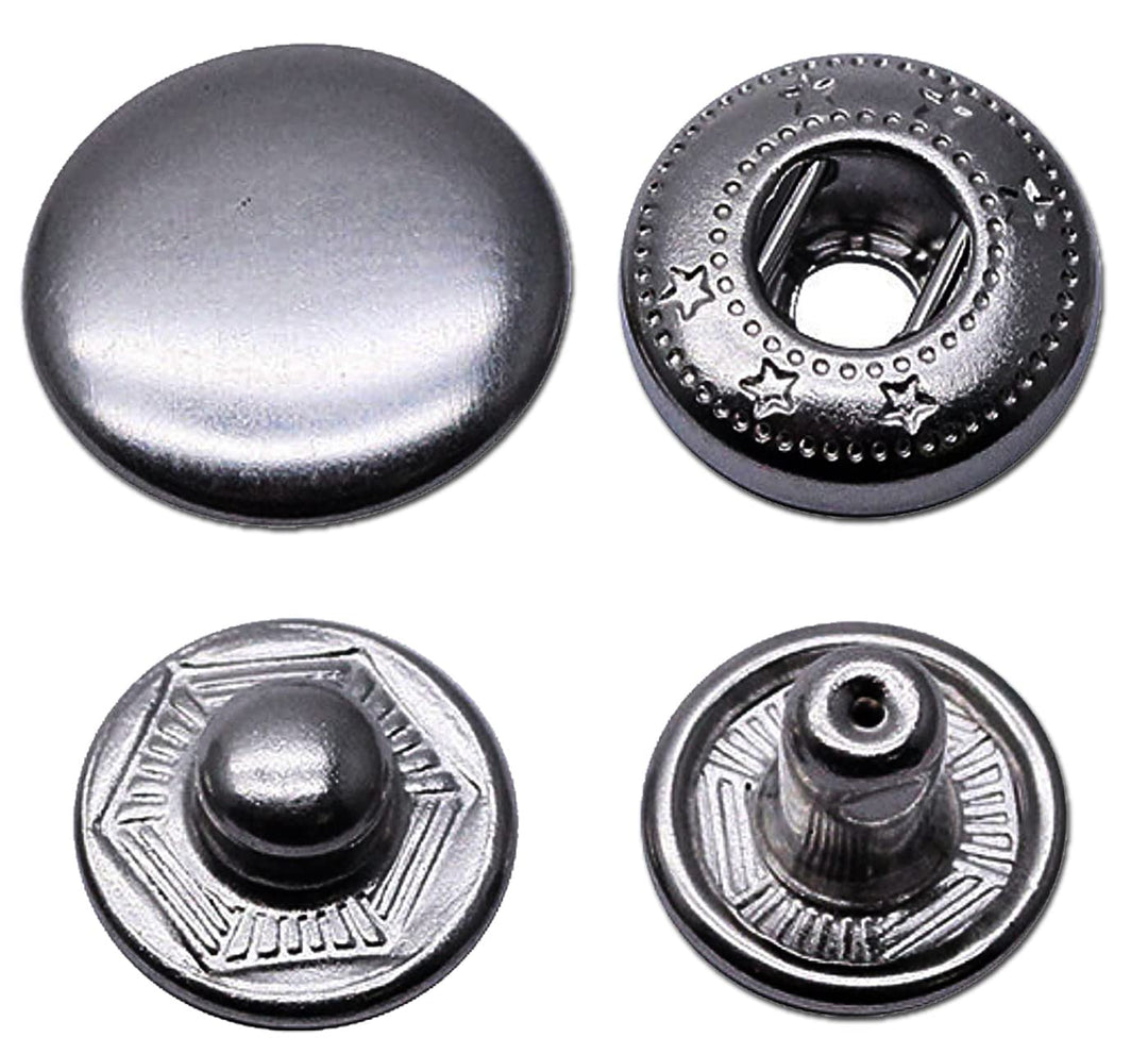 Anorak Druckknöpfe Φ15mm 80set Schwarz Kleidung Druckknöpfe für Lederhandwerksjacke Handtasche Brief