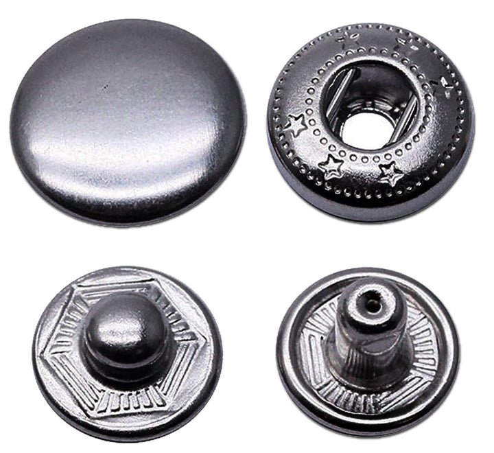 Anorak Druckknöpfe Φ15mm 80set Schwarz Kleidung Druckknöpfe für Lederhandwerksjacke Handtasche Brief