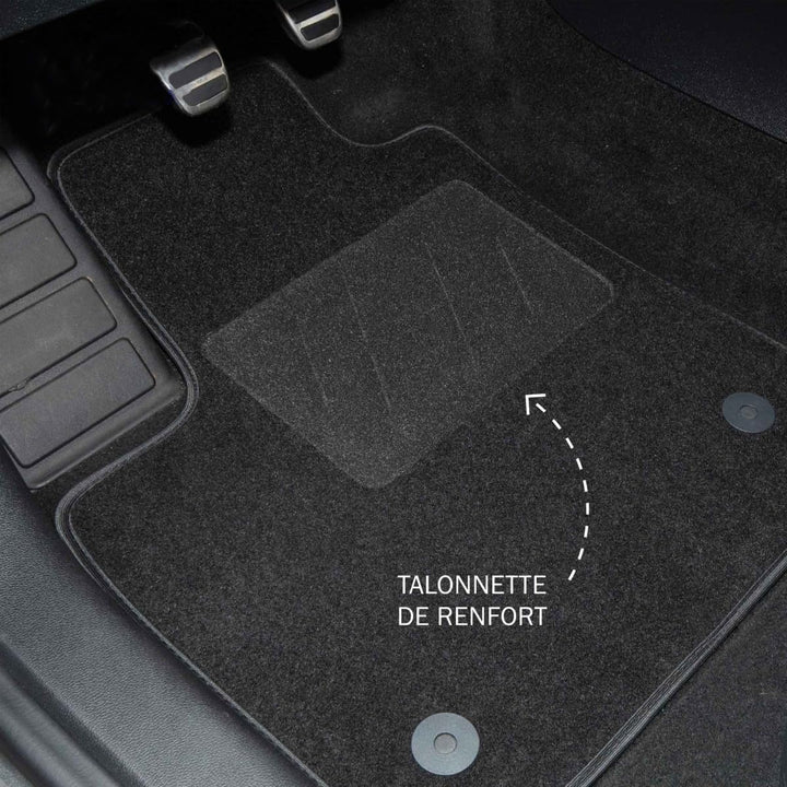 DBS - Autoteppich - Massgeschneidert für 208 - Mit Befestigungsclips - Antirutschmatten - 4 Stück