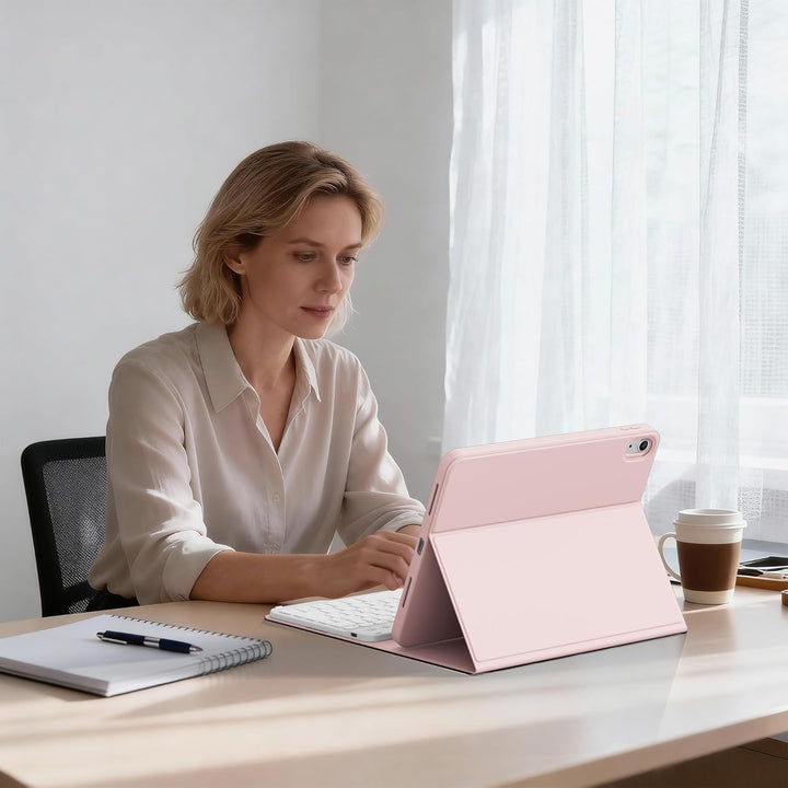 Hülle mit Tastatur für iPad A16 11. Generation 2025, für iPad 10. Generation 2022 10,9 Zoll, Bluetoo