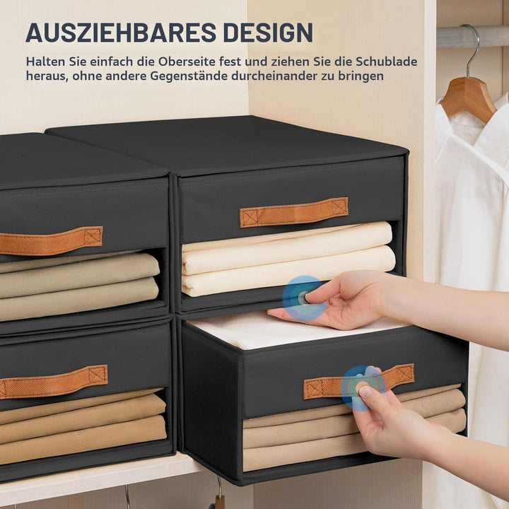 DIMJ Schubladen Ordnungssystem Schubladenboxen - Aufbewahrungsbox Faltboxen mit Fenster Organizer Sc