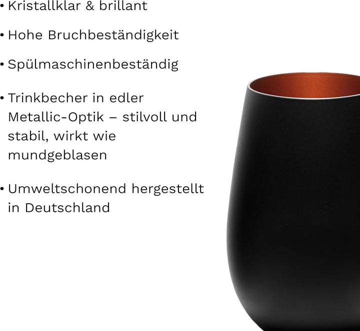 Stölzle Lausitz Gläser 465ml I Trinkgläser 6er Set I Trink-Gläser-Set spülmaschinenfest mit hoher St