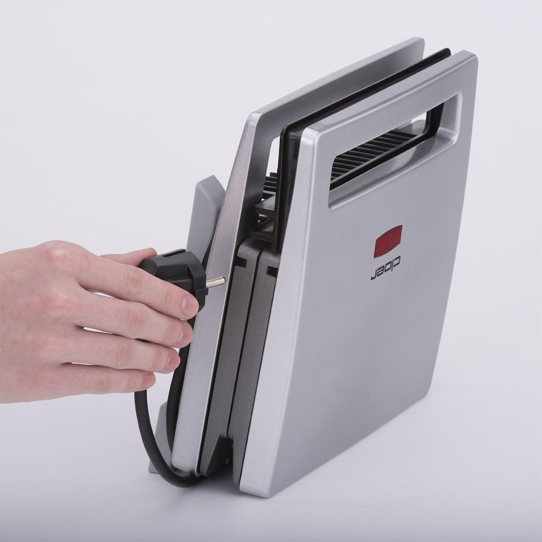 Cloer 6219 Sandwichmaker, 900 W für 2 diagonal geteilte Toasts, optische Fertigmeldung, silber Silbe