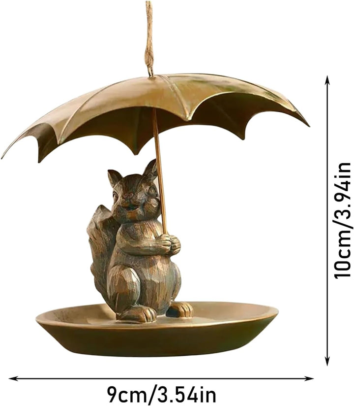 Eichhörnchen Schirm Vogelfutterhaus | Design Mit Haltendem Regenschirm -Motiv - Futterstation Für s
