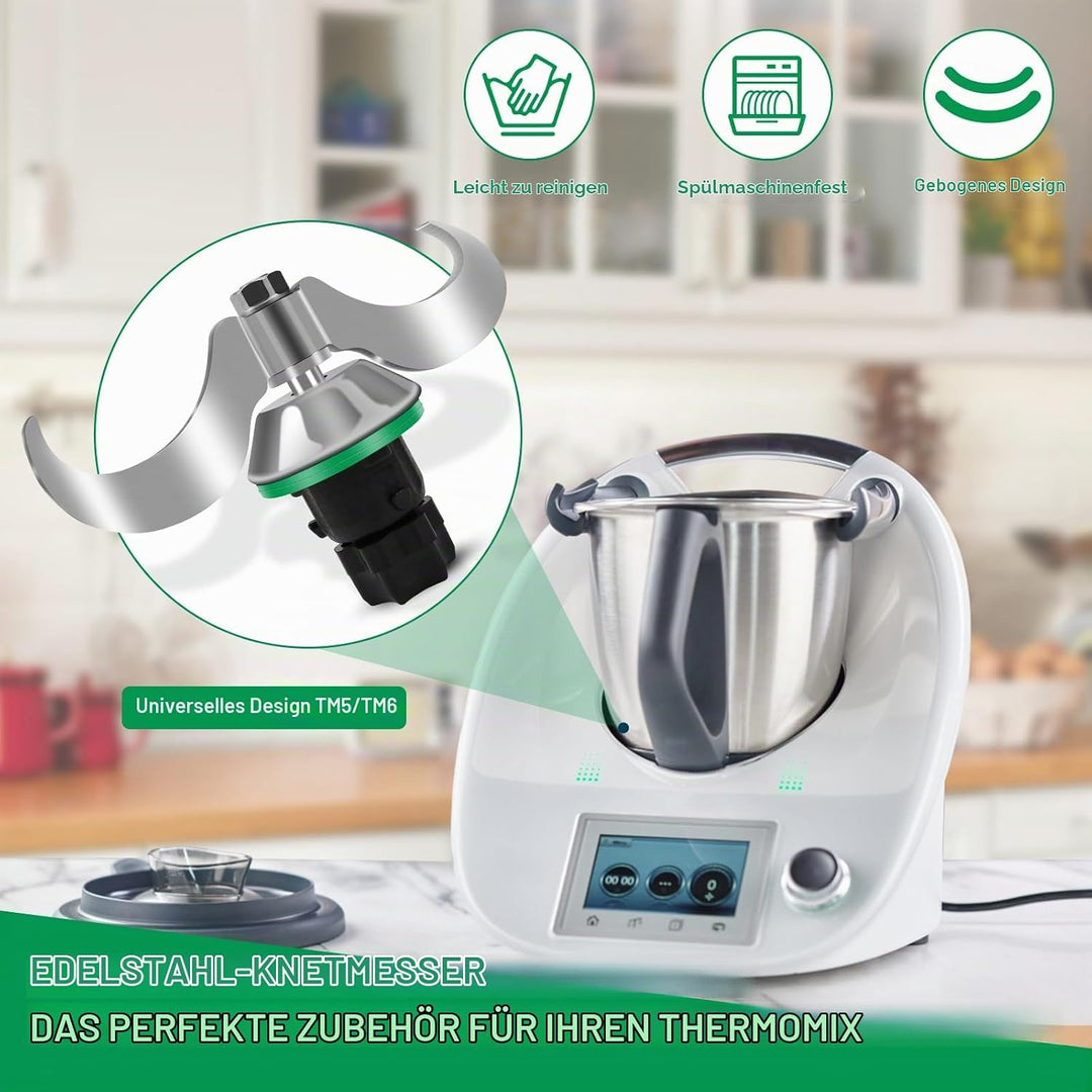 Teigmischmesser für Thermomix TM7 TM6 TM5, Thermomix Zubehör, Teigknetmesser aus Edelstahl, Schnelle