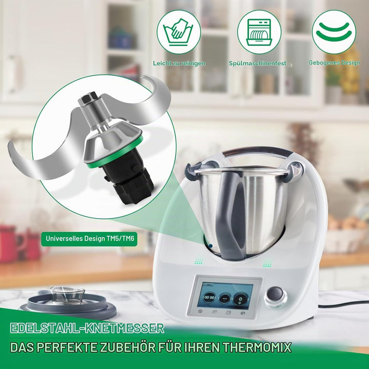Teigmischmesser für Thermomix TM7 TM6 TM5, Thermomix Zubehör, Teigknetmesser aus Edelstahl, Schnelle