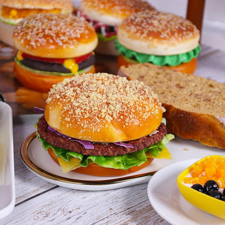 1 x künstlicher Hamburger-Burger, realistisches Brot-Modell, Fotografie-Requisite für Zuhause, Küche