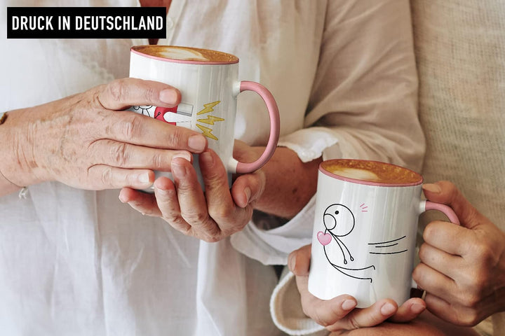 Trendation - Partnertassen Tassen Set Geschenk Sie und Ihn Liebe Valentinstag Kaffeetassen Lustig Fr