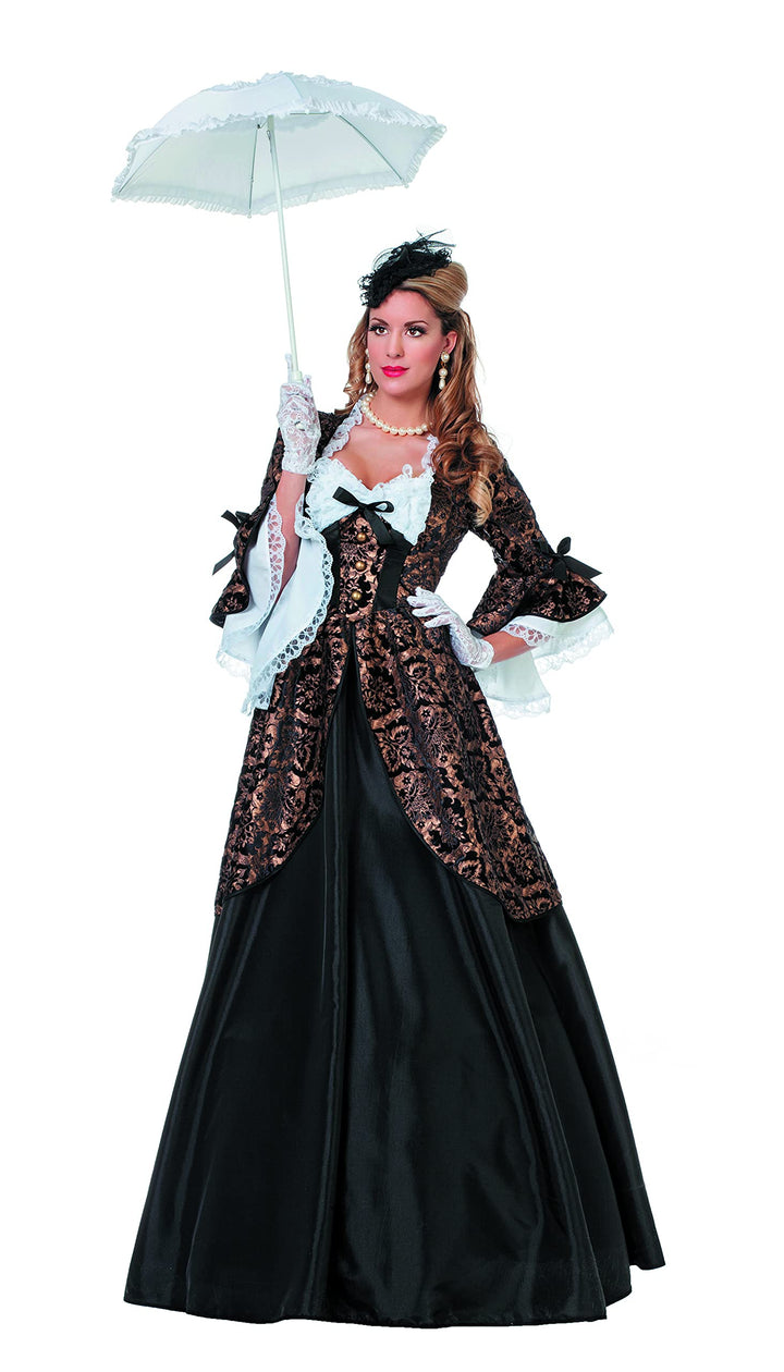 Marquise Kostüm Damenkostüme Damen Karneval Fasching Kleid Schwarz Braun Weiss