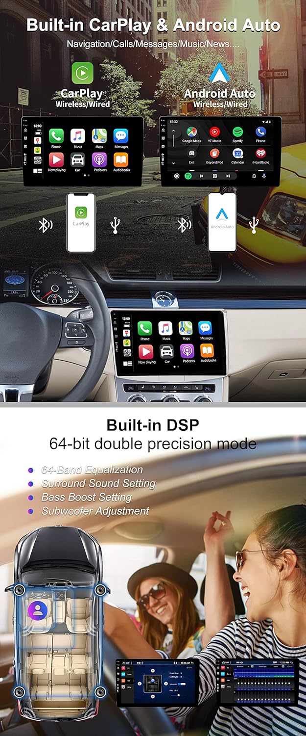 SXAUTO Android 12 IPS Autoradio Passt für Passat B6 / B7 Magotan/CC (2010-2018) - Eingebaut Carplay/