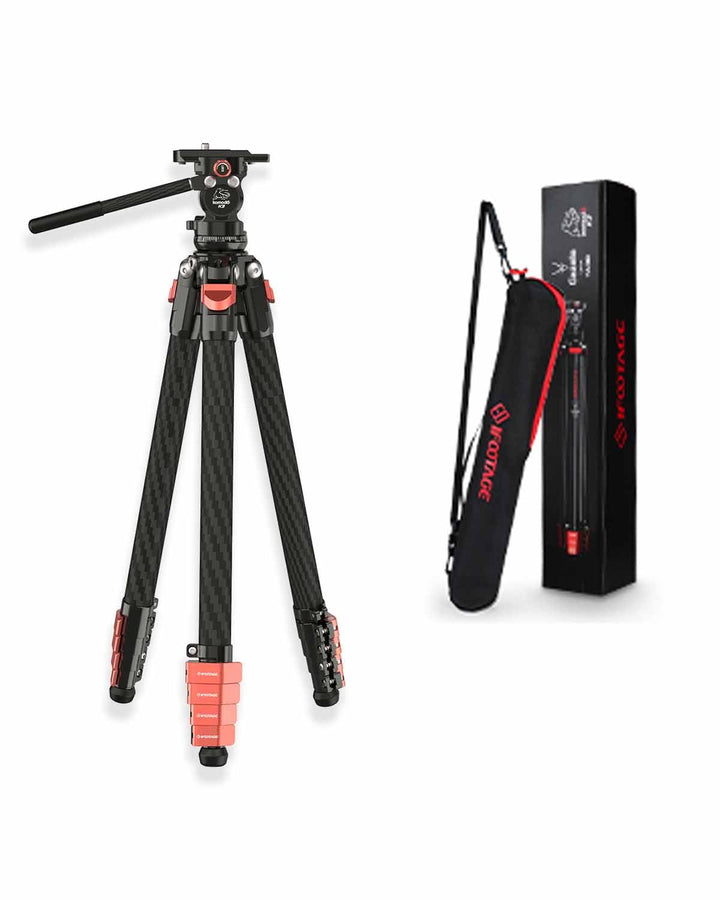 IFOOTAGE Gazelle TC3B+K3,55/140cm Kamera Stativ TC3B aus Kohlefaser mit K3 Mini Kugelkopf, Schnallen