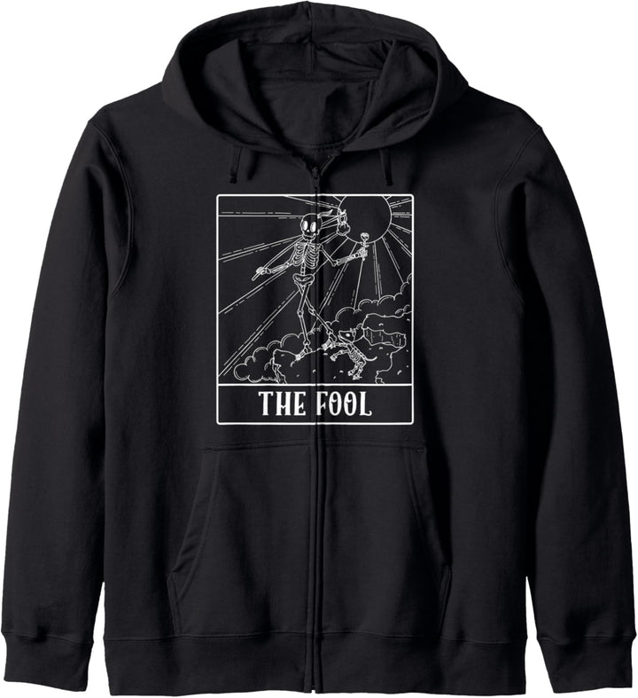 Cute Skeleton The Fool Tarot Card Men Women Kapuzenjacke