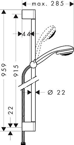hansgrohe Crometta 85 Duschset (0,90 m, 3 Strahlarten) Chrom 3 Strahlarten ohne Seifenschale 0,90m S