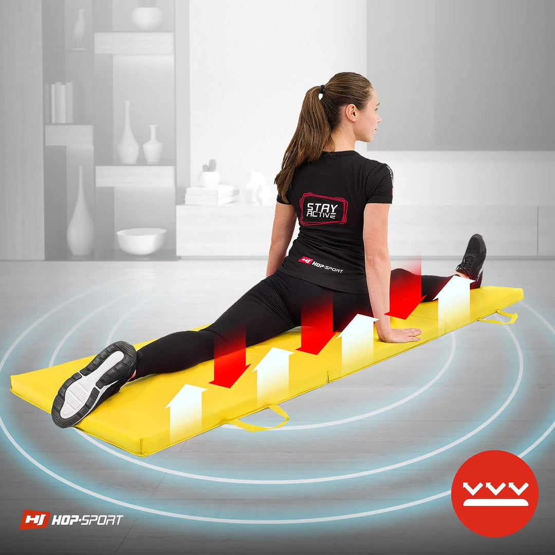 Hop-Sport Turnmatte klappbar - Bodenweichmatte für zuhause 180x60x5cm - Fitnessmatte, Gymnastikmatte