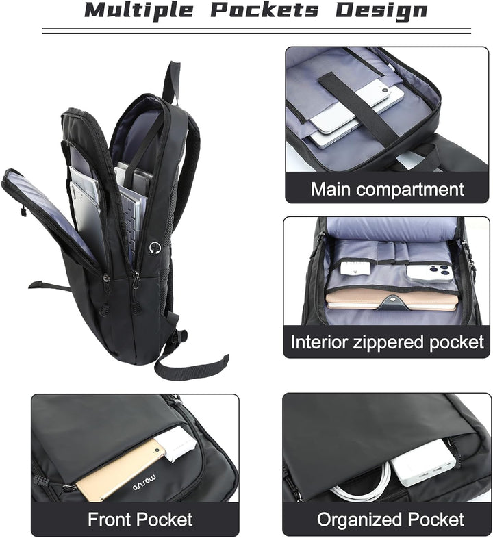MOSISO Rucksack Herren Damen 15,6 Zoll, Laptop Rucksack Wasserdicht Schlanker Leicht, Business Rucks