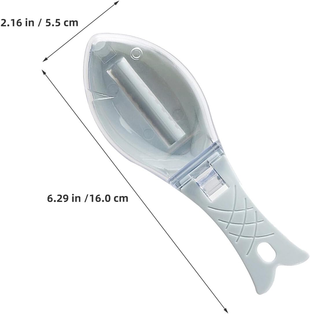 SEWACC 10 Stück Manuelles Fischschuppenentferner mit Abdeckung Ergonomischer Griff Langlebiger Edels