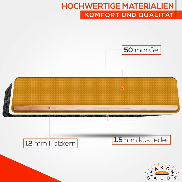 VAKON SALON - Rundocker auf hochwertigen Rollen - höhenverstellbarer Drehhocker 50-65 cm, Rollhocker