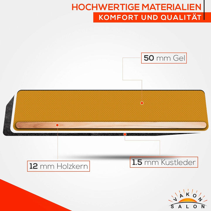 VAKON SALON - Rundocker auf hochwertigen Rollen - höhenverstellbarer Drehhocker 50-65 cm, Rollhocker