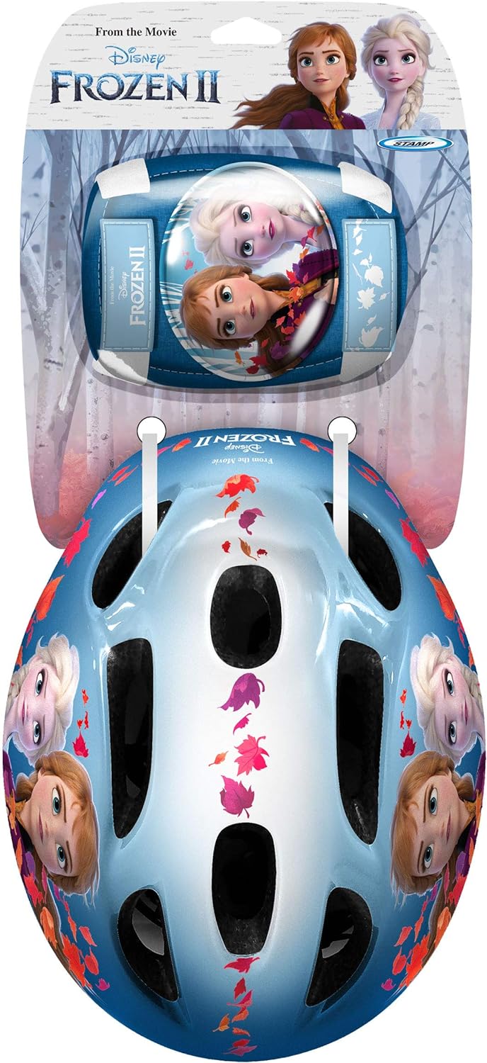 Stamp Mädchen Stamp Frozen 2 Helmet + Elbow and Knee Pads HELM ELLBOGEN KNIE SCHUTZ, Blau, Einheitsg