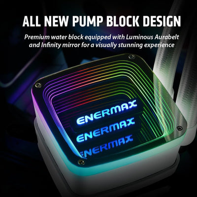 ENERMAX AQUAFUSION ADV Snow Edition ARGB 360mm AIO CPU Wasserkühlung Dual Chamber Intel LGA1700/AMD