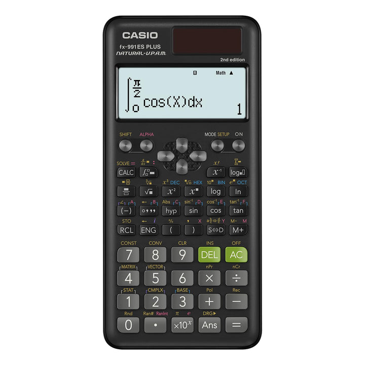 Casio fx-991ES PLUS 2 Wissenschaftlicher Taschenrechner mit 417 Funktionen und Display, natur Single