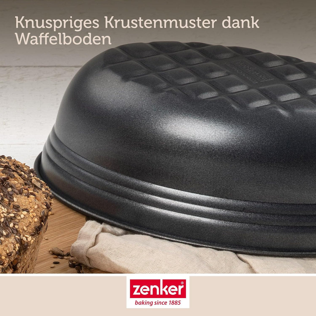 Zenker Brotform oval BLACK METALLIC, Brotbackform mit keramisch verstärkt Antihaftbeschichtung, Kuch