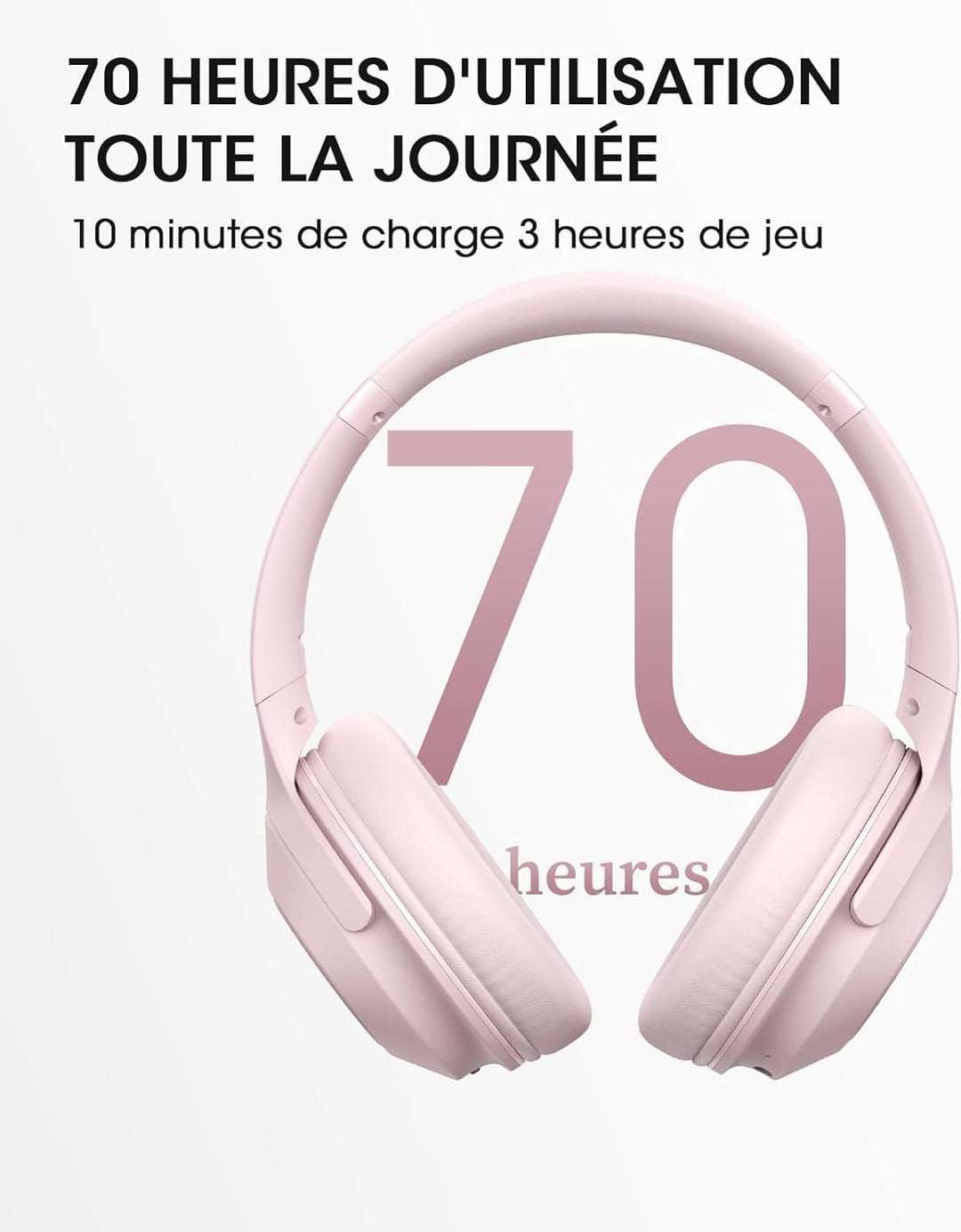 DOQAUS Bluetooth Kopfhörer Over Ear, 70 Stunden Spielzeit,Kopfhörer Kabellos Bluetooth mit 3 EQ-Modi